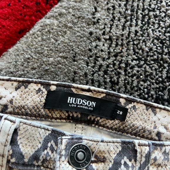 Hudson Barbara High Rise Super Skinny Snake Print Jeans - Picture 5 of 7
